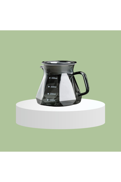 BASATA ROASTERY Glass Coffee Server 400ml (Transparent Black)
