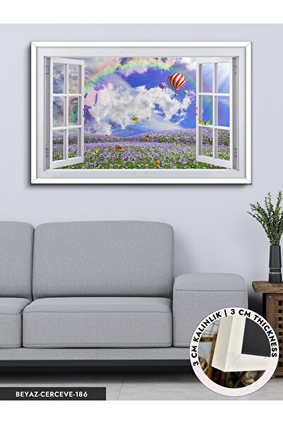 Evinemoda Doğaya Açılan Pencere Tek Parça Çerçeveli Kanvas Tablo