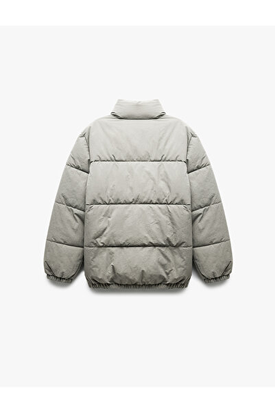 Koton Mock Neck Pocket Detailed Zippered Winter Puffer Coat