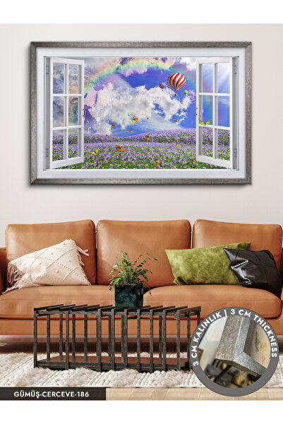 Evinemoda Doğaya Açılan Pencere Tek Parça Çerçeveli Kanvas Tablo