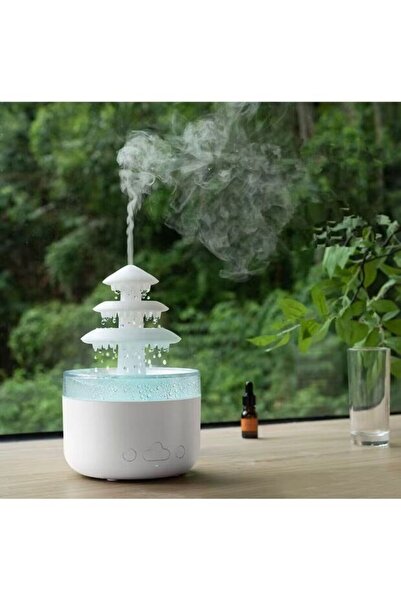 Store 3 Katlı Şelale YAĞMUR Tasarımlı Ultrasonik Aroma Difüzör - 6 Renk LED I...