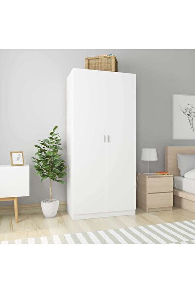 vidaxl Wardrobe White 90x52x200 cm Engineered Wood