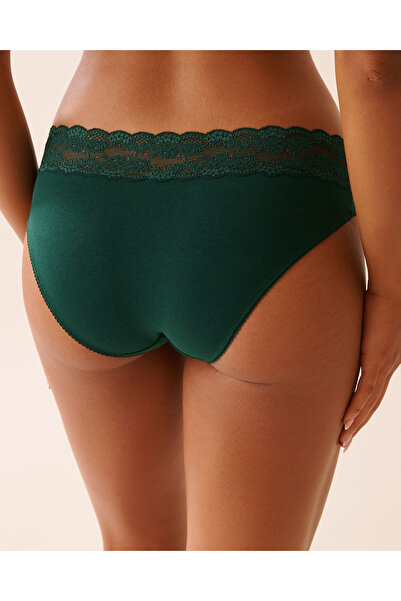 La Vie en Rose Cotton and Lace Band Bikini Panty