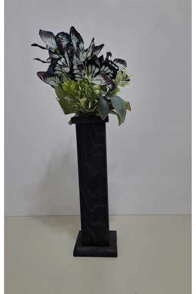 KOVANCI MARANGOZDEDE DEKORATİF AHŞAP VAZO ÇİÇEKLİK