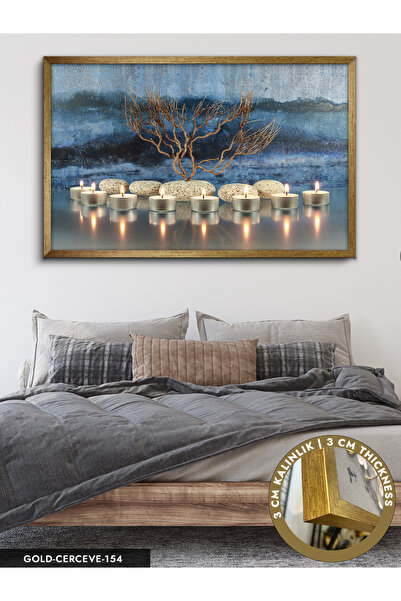 Evinemoda Mumlar Tek Parça Çerçeveli Kanvas Tablo