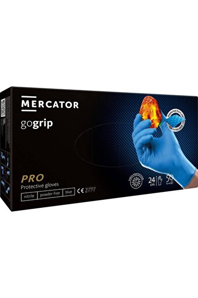 AMIO Set of 50 nitrile gloves, very resistant, size L, blue color