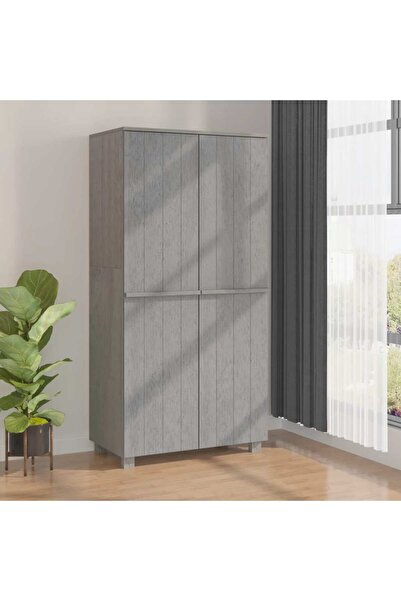 vidaxl Wardrobe HAMAR Light Grey 89x50x180 cm Solid Wood Pine