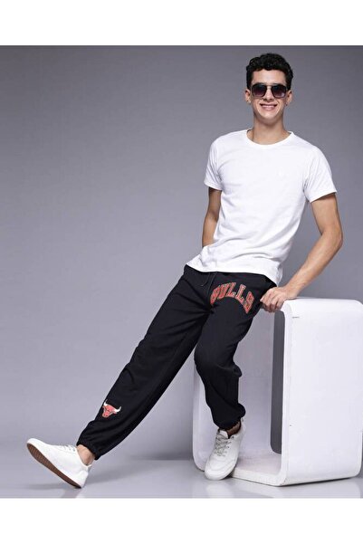 Flynoff Black Printed Loose Fit Men's Jogger Pant