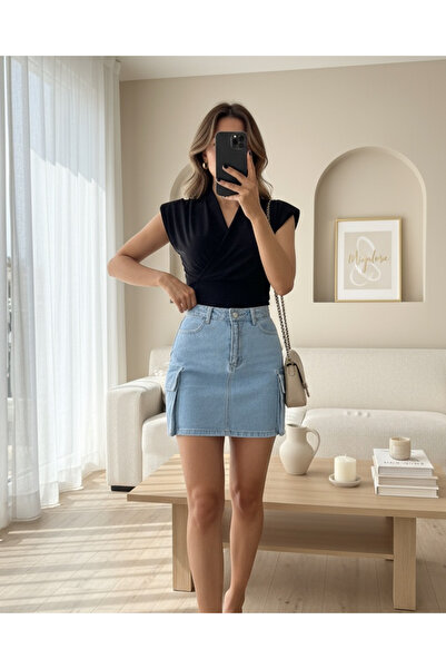MİYALORA Kol Takım Kruvaze Bluz Model Sandy Vatkalı Sıfır