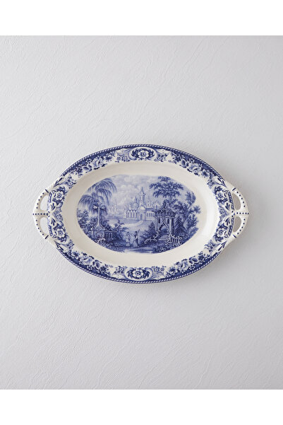 English Home Preston Stoneware Boat Plate 36 cm Navy Blue