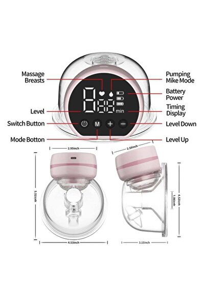 X SPRING Wearable Breast Pump with 3Modes 9Levels Rechargeable Single Milk Extractor for Breastfeeding