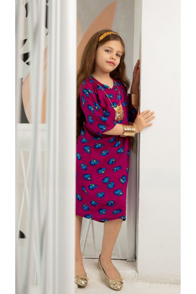 outline Shalki children's dress in light purple