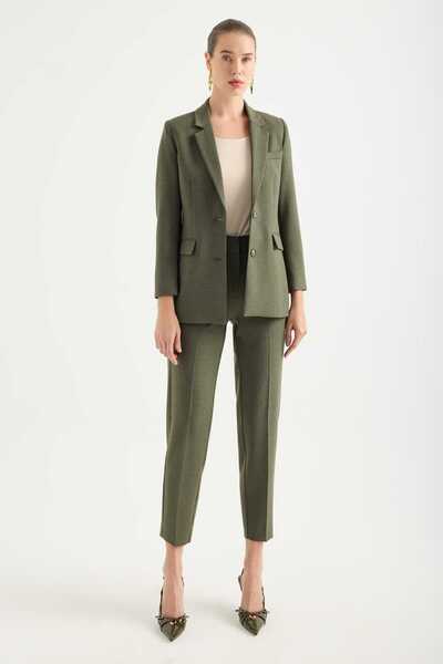 Masha Kate Straight Cut Mid-Waisted Trousers