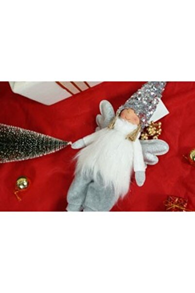 OEM Christmas ornament angel model 2, white/gray, textile, 53 cm