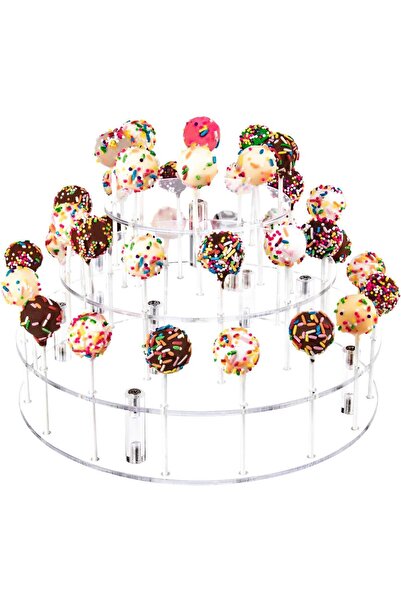 Slasa حامل عرض كيك بوب (16×25 سم) حامل مصاصات شفاف 36 فتحة للحفلات