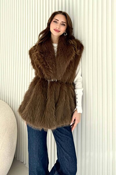 Melike Tatar Belted Fur Vest 32-3705