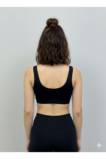 İntimate Women's 3-Piece Black Padded Cotton Flexible Shaping / Sculpting Sports Bra Bustier