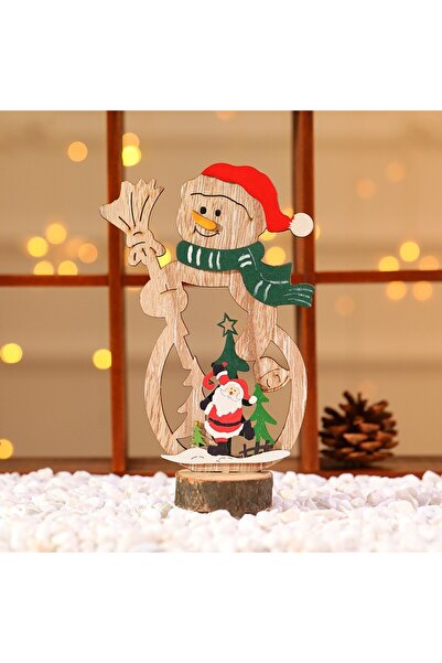 OEM Christmas Decoration, , Wooden, 11 x 20 cm, Snowman with Red Riding Hood Model, Multicolor