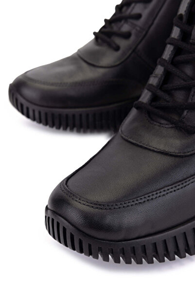 Tamer Tanca Kadın Hakiki Deri Siyah Floter Casual Bot