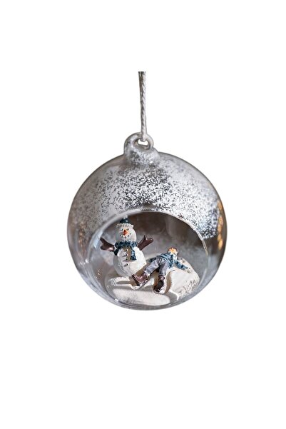 OEM Christmas Tree Globe, Snowman and Little Man Model, Pendant Type, Transparent Globe