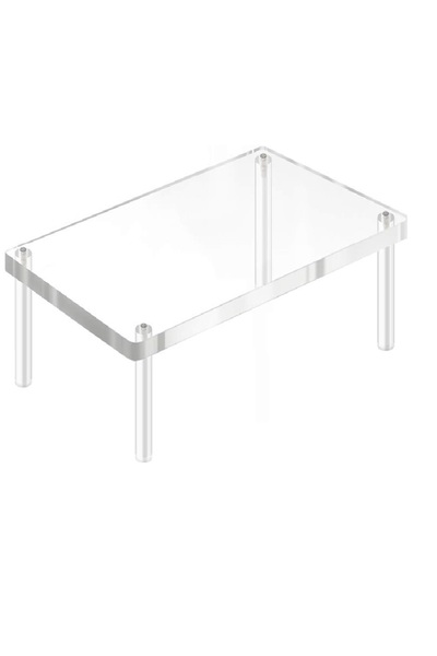 Slasa حامل شاشة أكريليك شفاف (20 × 7.5 بوصة) منظم سطح مكتب مريح