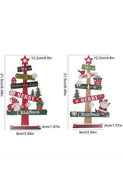 OEM Wooden Christmas Decoration, for Table, Fir Tree Model, We Wish You A Merry Chris Writing