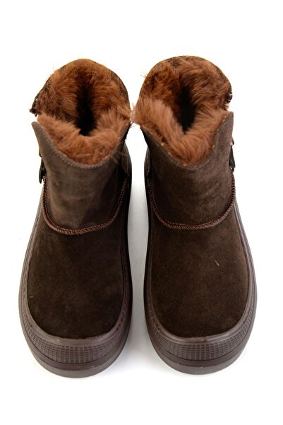 Bambi Kahve Hakiki Deri Kadın Bot & Bootie K02748100402