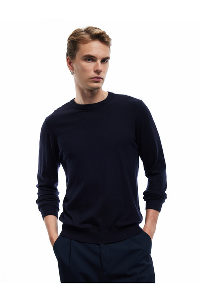 Koton Μακρυμάνικο Πλεκτό Πουλόβερ με λαιμόκοψη