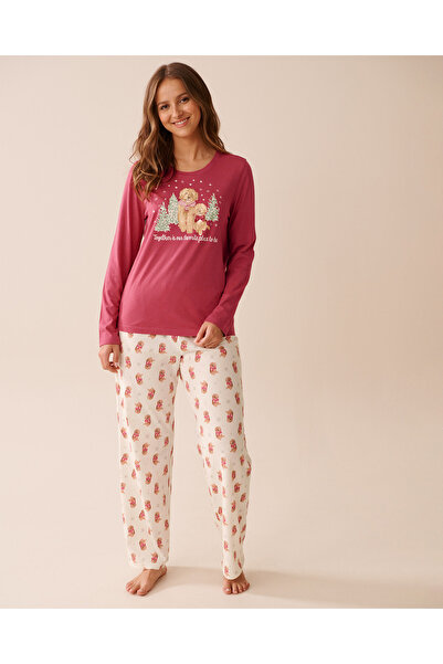 La Vie en Rose طقم بيجامة قطني بطبعة كلب