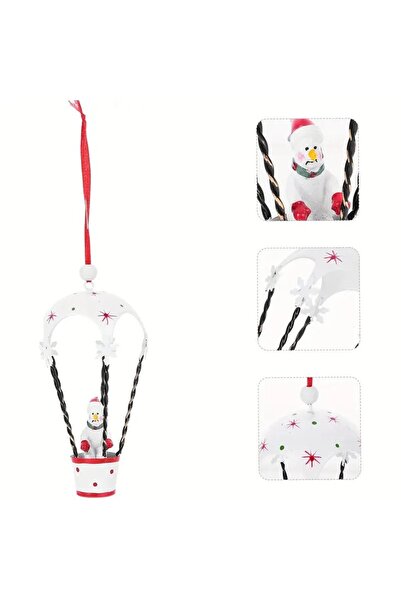 OEM Christmas Tree Figurine, Snowman Model in Hot Air Balloon, Ornament for B