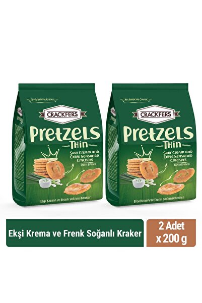 Crackfers Pretzel Ekşi Krema ve Frenk Soğanlı 200 gr x 2 adet