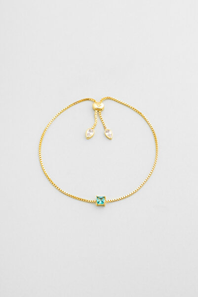 So CHIC... Ocean 18 Ayar Sarı Altın Kaplama Gümüş Ayarlanabilir Gümüş Bileklik