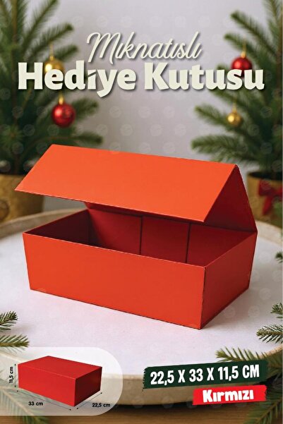 t tuğset etiket HEDİYE KUTUSU KIRMIZI KUTU MIKNATISLI KUTU ÖLÇÜSÜ 33X22,5X11,5 CM-T1517