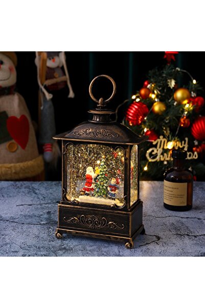 OEM Christmas Decoration, Lantern Type, Santa Claus Figurine with Little Boy, 3 Modes, Musical Function, Snowman