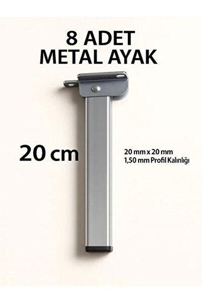 Teknor 8'li Katlanır Metal Yer Sofrası Ayağı Yer Masası Ayağı 20 cm