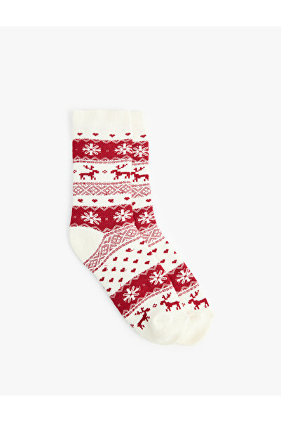 Koton Cotton Christmas Themed Towel Socks