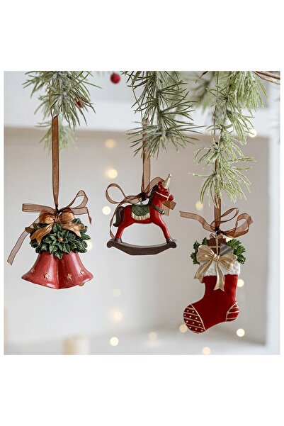 OEM Christmas Decoration, Flippy, for Tree, Bell Model, 8 x 7 cm, Resin, Multicolor