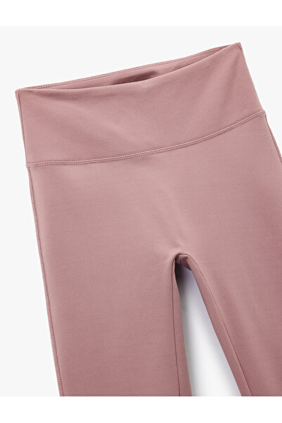 Koton High Waist Spanish Leg Opening Stitching Detail Sports Leggings