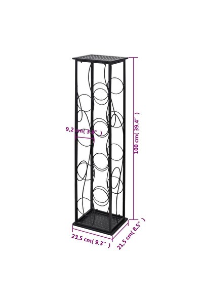 vidaxl Wine Rack for 8 Bottles Metal