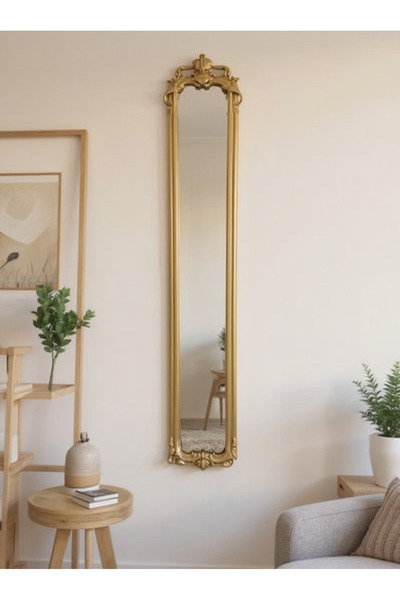 Living مرآة 125 سم، إطار ذهبي