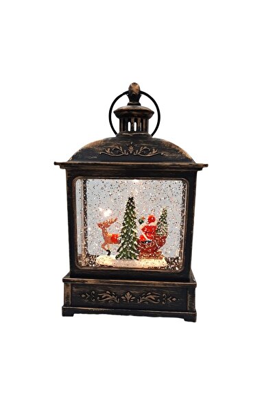 OEM Christmas Decoration, Lantern Type, Santa Claus Figurine with Sleigh, 3 Modes, Musical Function, Snow