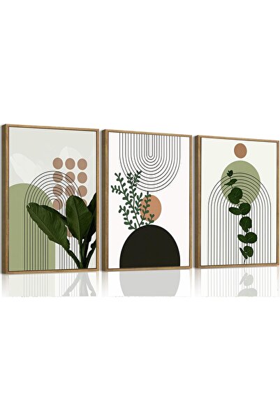 ALAYRA International Boho Plant Wall Art Set (30x40 cm) – Framed Abstract Mid...