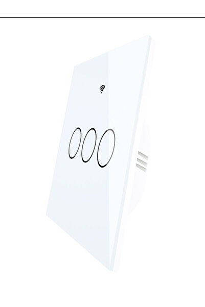 OEM Întrerupător inteligent, panou de sticlă, WiFi, 10 A, trei canale, alb, f...