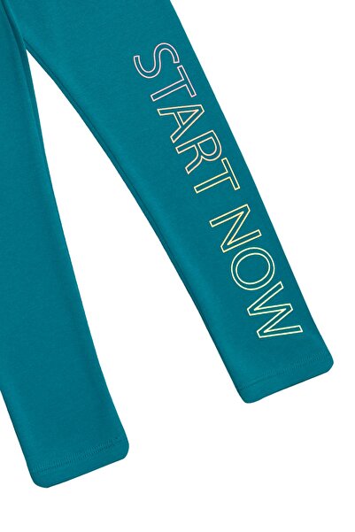 LOVETTI Dark Oil Girl Child Start Now Printed Fleece-Lined Leggings