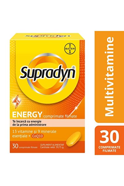 Supradyn Energy multivitamins and minerals with Coenzyme Q10, 30 film-coated tablets, Bayer