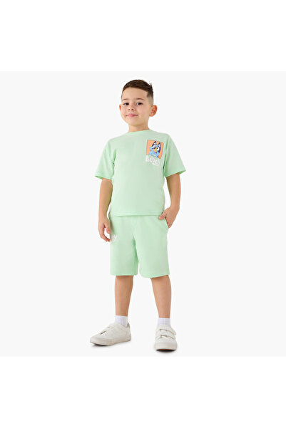 bluey Printed Crew Neck T-shirt and Shorts Set