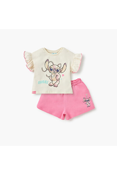 Disney Angel Print T-shirt and Shorts Set