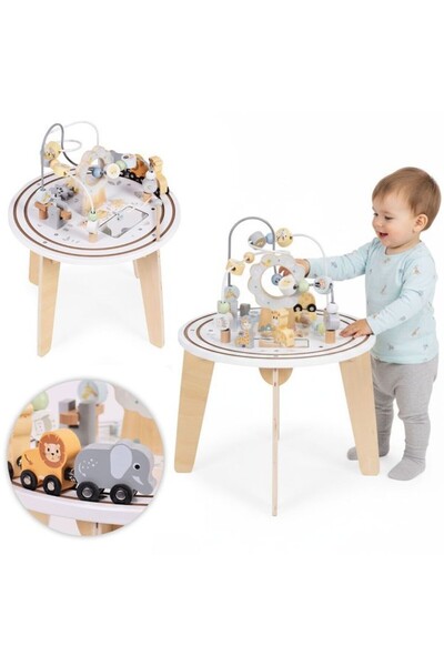 zola Montessori educational table, magnetic train, sensory activities, 2 ball tracks, 40x54 cm