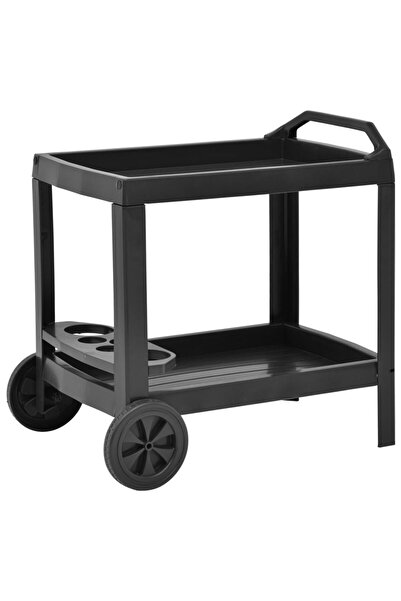 vidaxl Beverage Cart Anthracite 69x53x72 cm Plastic