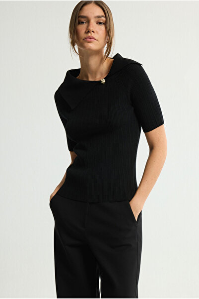 Love My Body Düğme Detaylı Triko Bluz